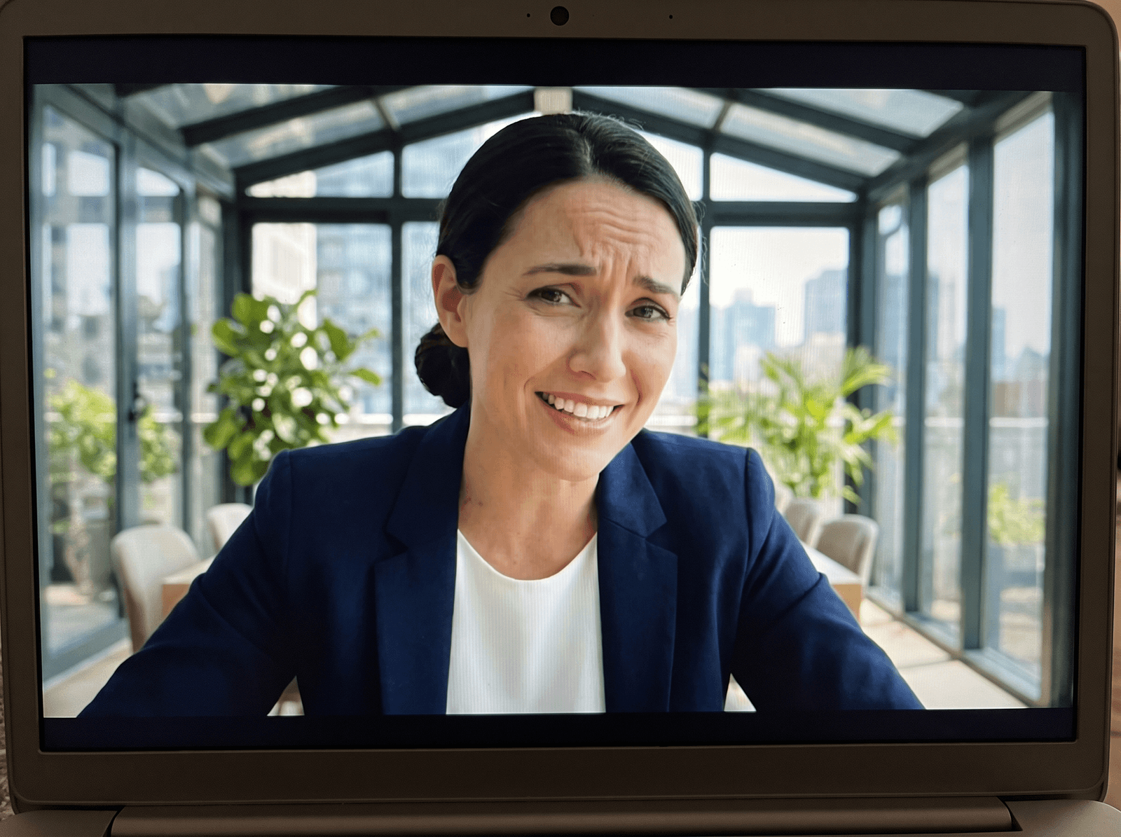 Interviewer on a video call